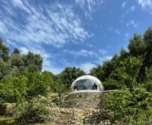 Rural hillside glamping dome in Corfu