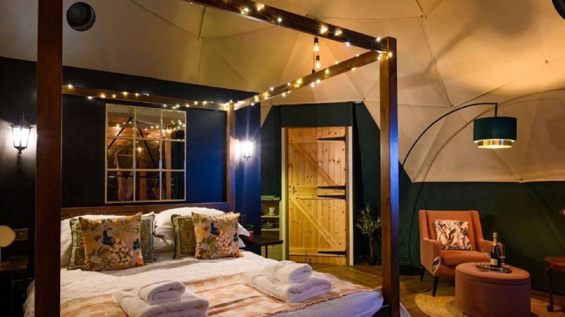 glamping-domes-header Interior of a luxury trudomes glamping dome