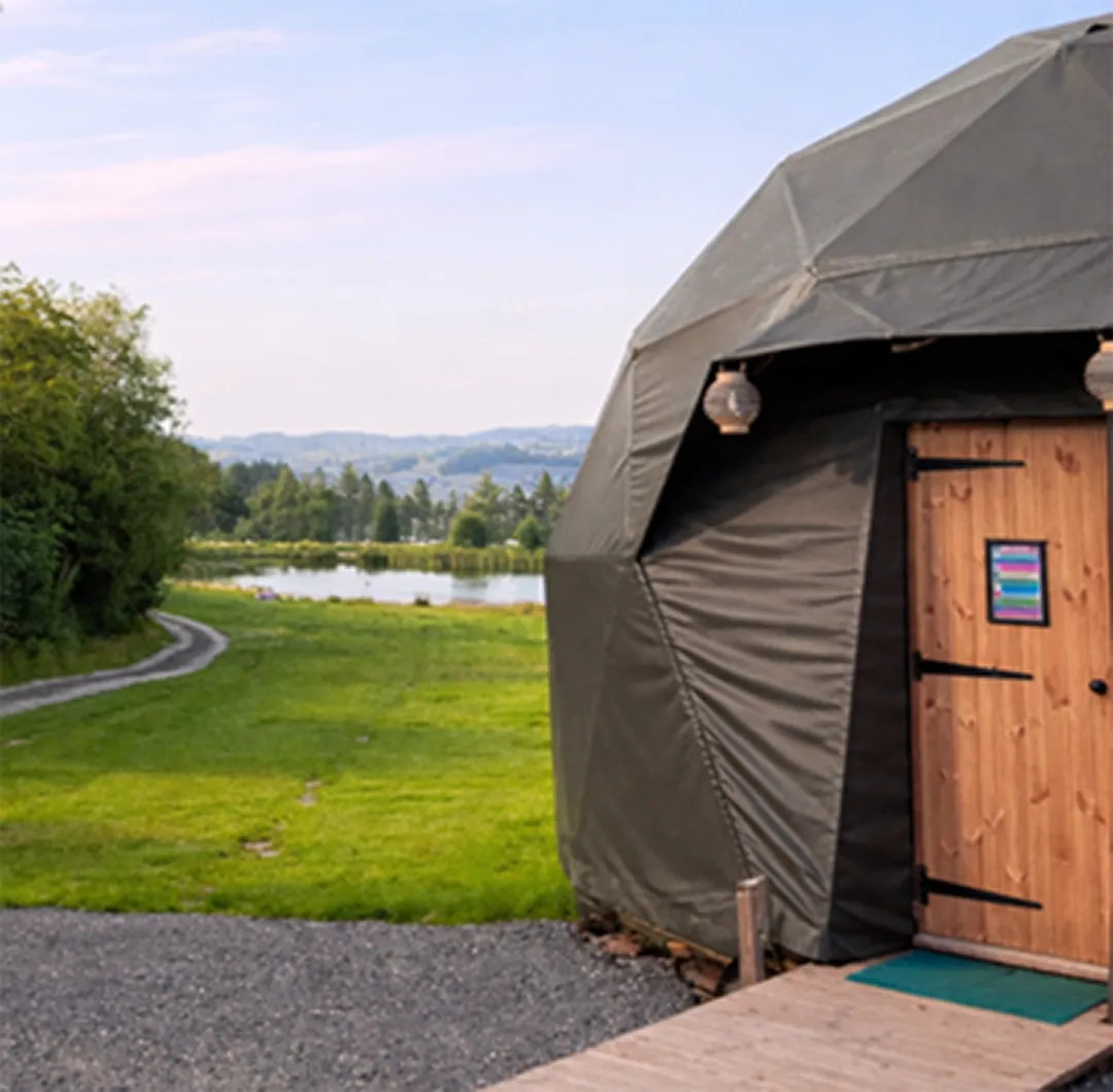 Fforest Fields glamping dome door