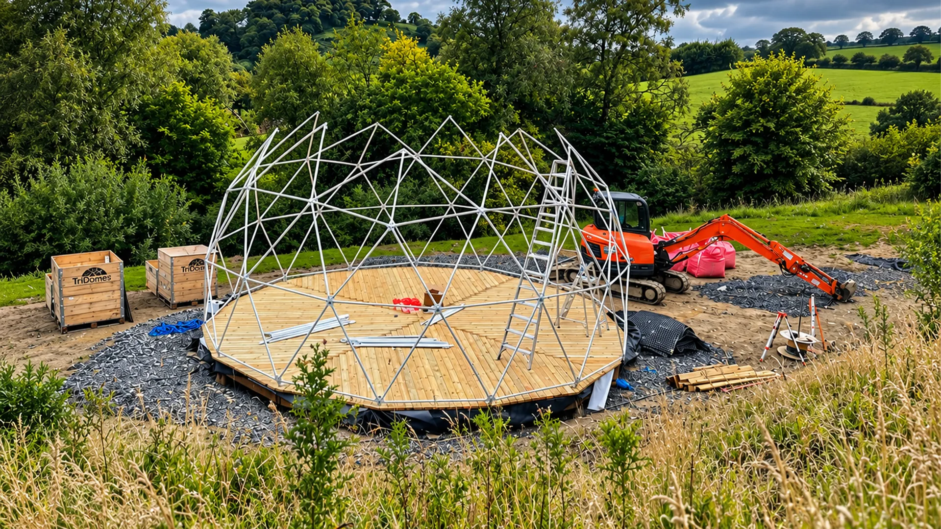 TruDomes built on a vision dome construction on site